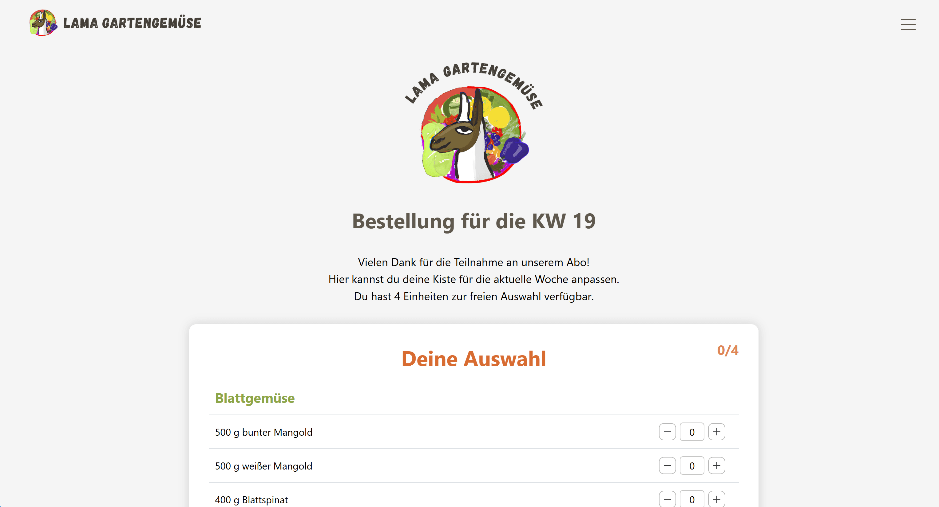 Das intuitive Bestellformular für LaMa-Kunden